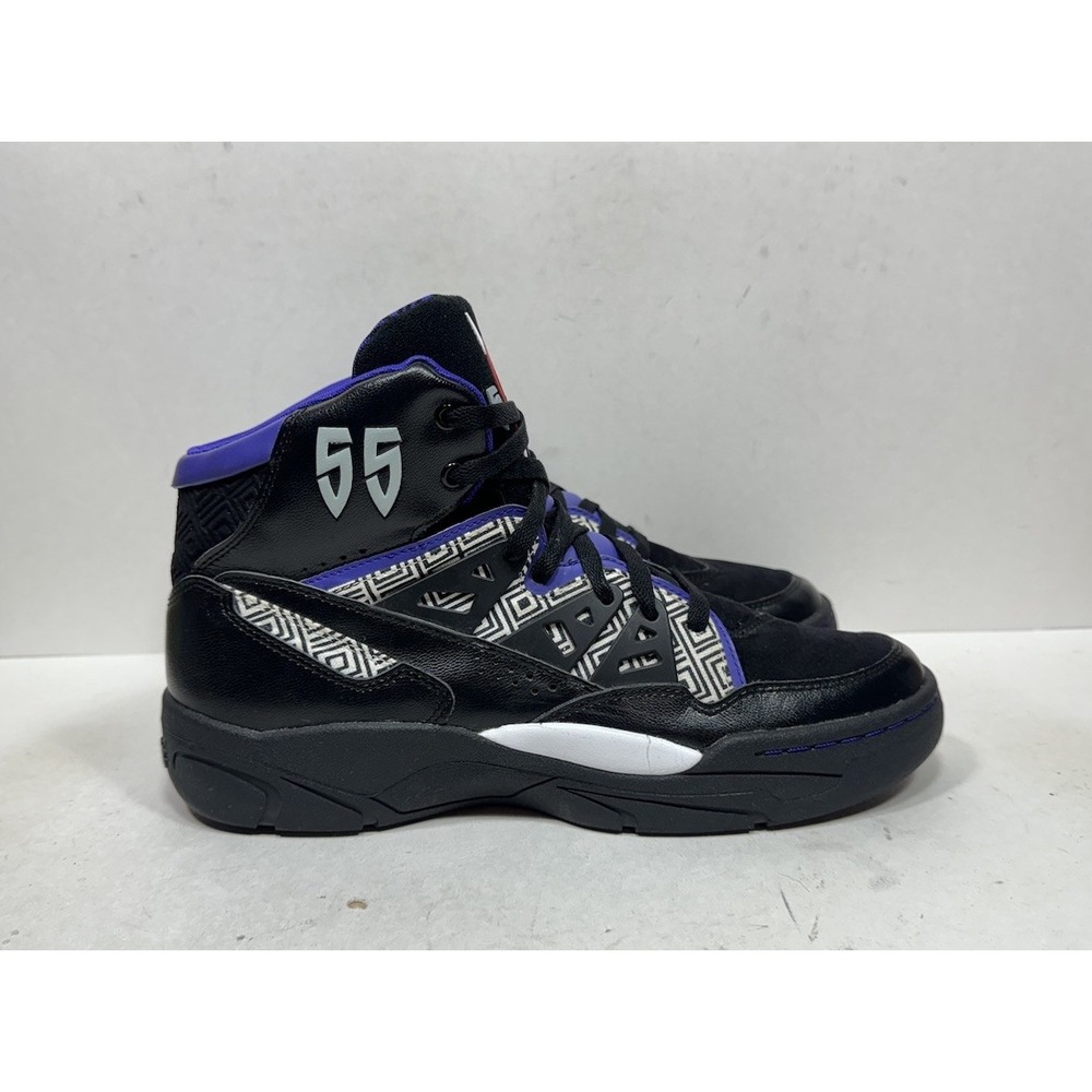 Adidas Mutombo Men's Size 10.5 Black Purple Q33016 Leather Basketball Shoes